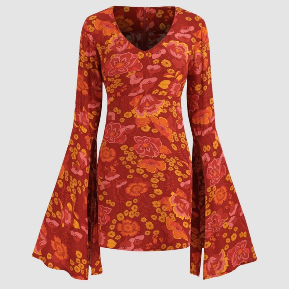 Cider Retro Floral Mini Dress Size Small NWT